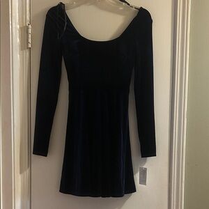 B Darlin Navy Long Sleeve Dress